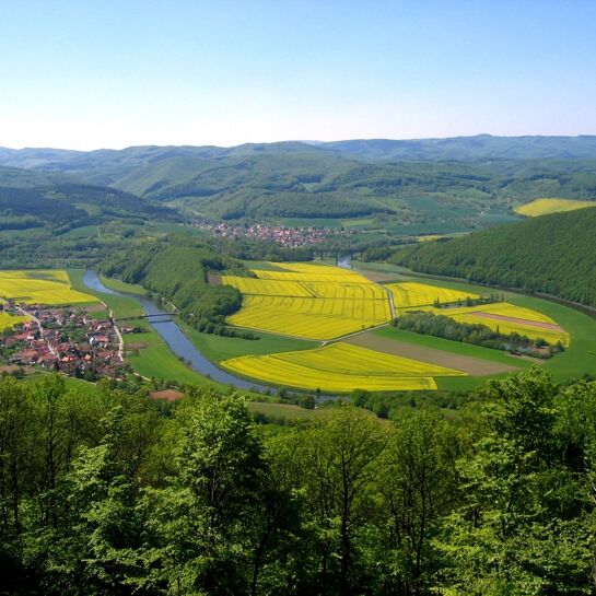 Blick auf den Werrabogen von der Teufelskanzel aus